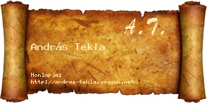 András Tekla névjegykártya